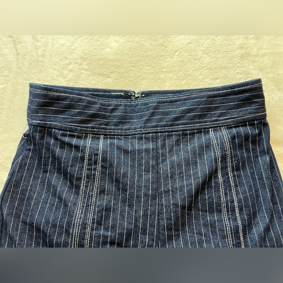 Flare pinstripe denim pants - Picture 3 of 5